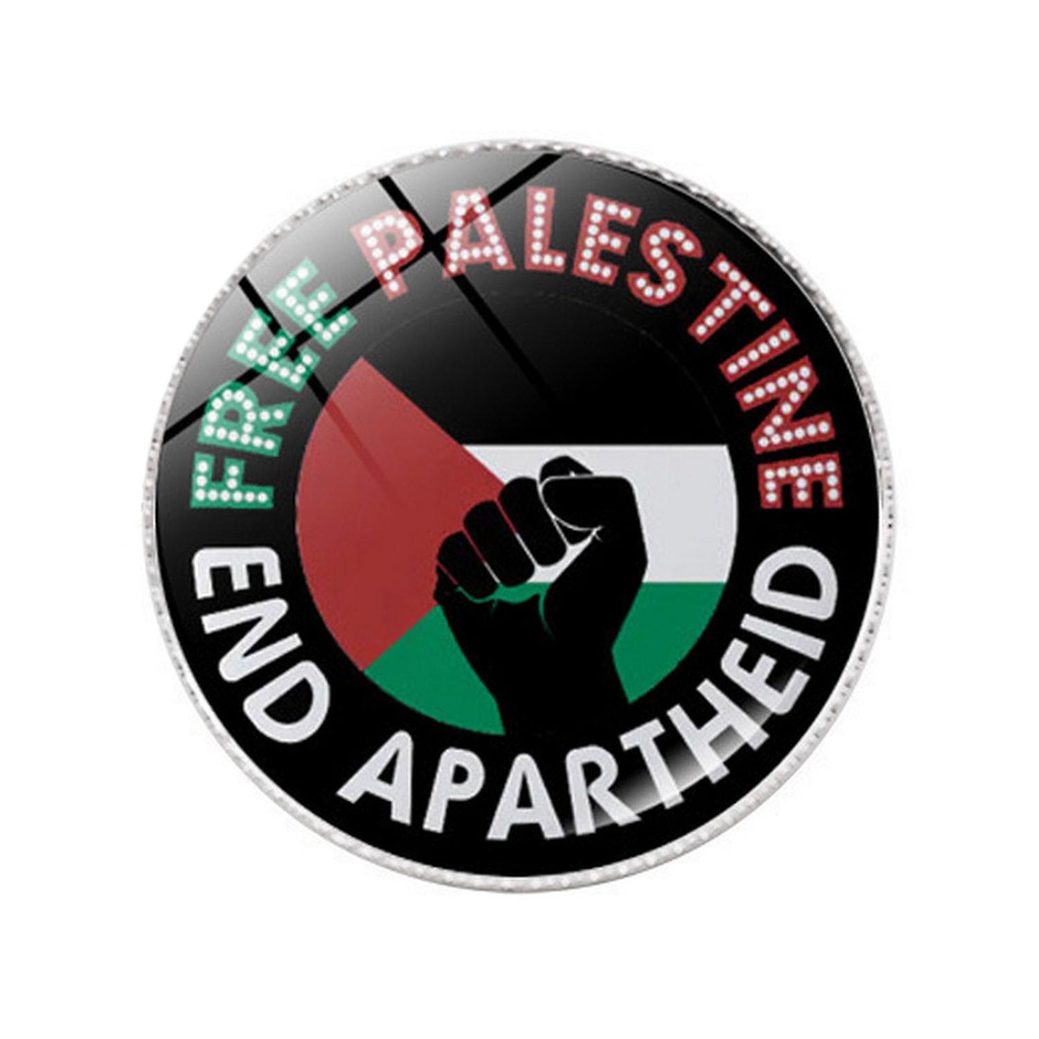 Creative Palestine Flag Pattern Brooch Palestinians Map Flag National Badge Coat Suit Lapel Pin Coat