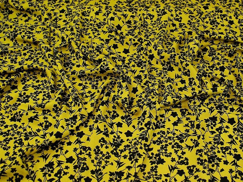 John Louden Viscose Challis Fabric Ochre - per metre