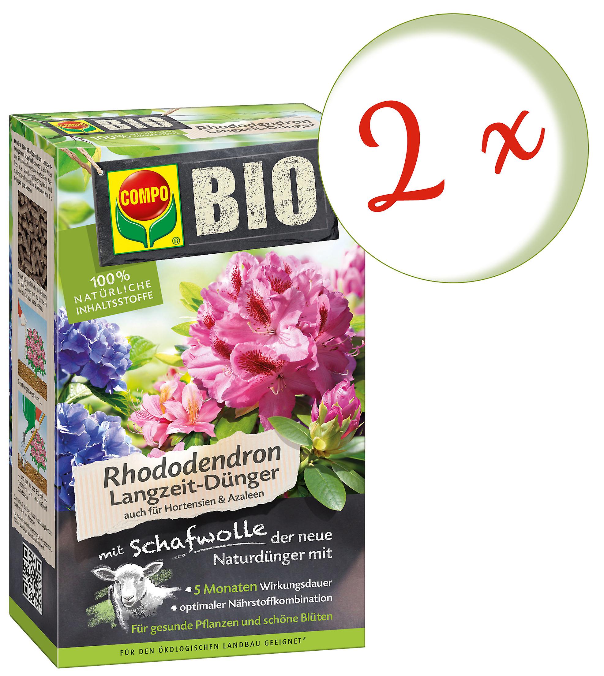 2 x COMPO BIO rhododendron and hydrangeas long-term fertilizer with sheep's wool, 750 g