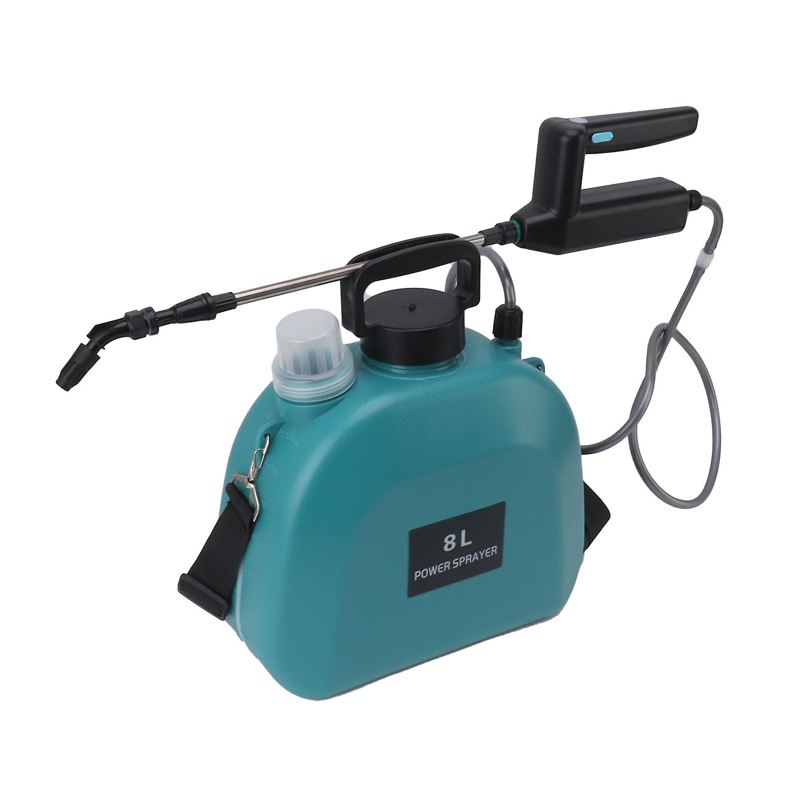 8L電動噴霧器滑り止めハンドル2000mAh家庭用グリーン用ショルダーストラップ付きバッテリー駆動噴霧器