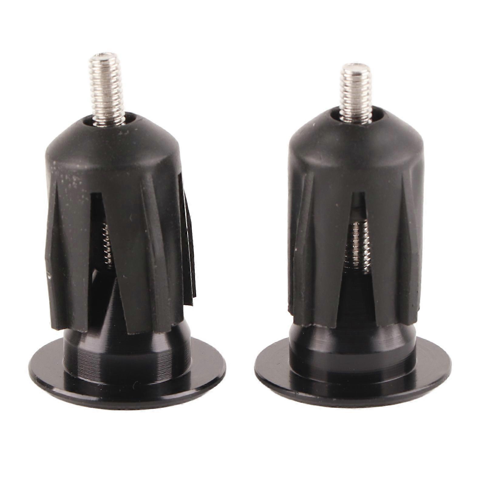1 Pair Bike Bicycle Aluminum Handlebar Grips Cap Plug Handle Bar Caps End Plugs Black