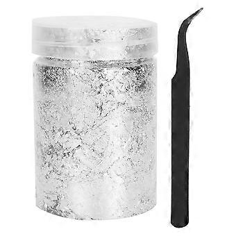 Nail Art DIY Złote płatki Błyszcząca srebrna folia Brokat Dekoracja Narzędzie do manicure Srebrne aluminium 10g