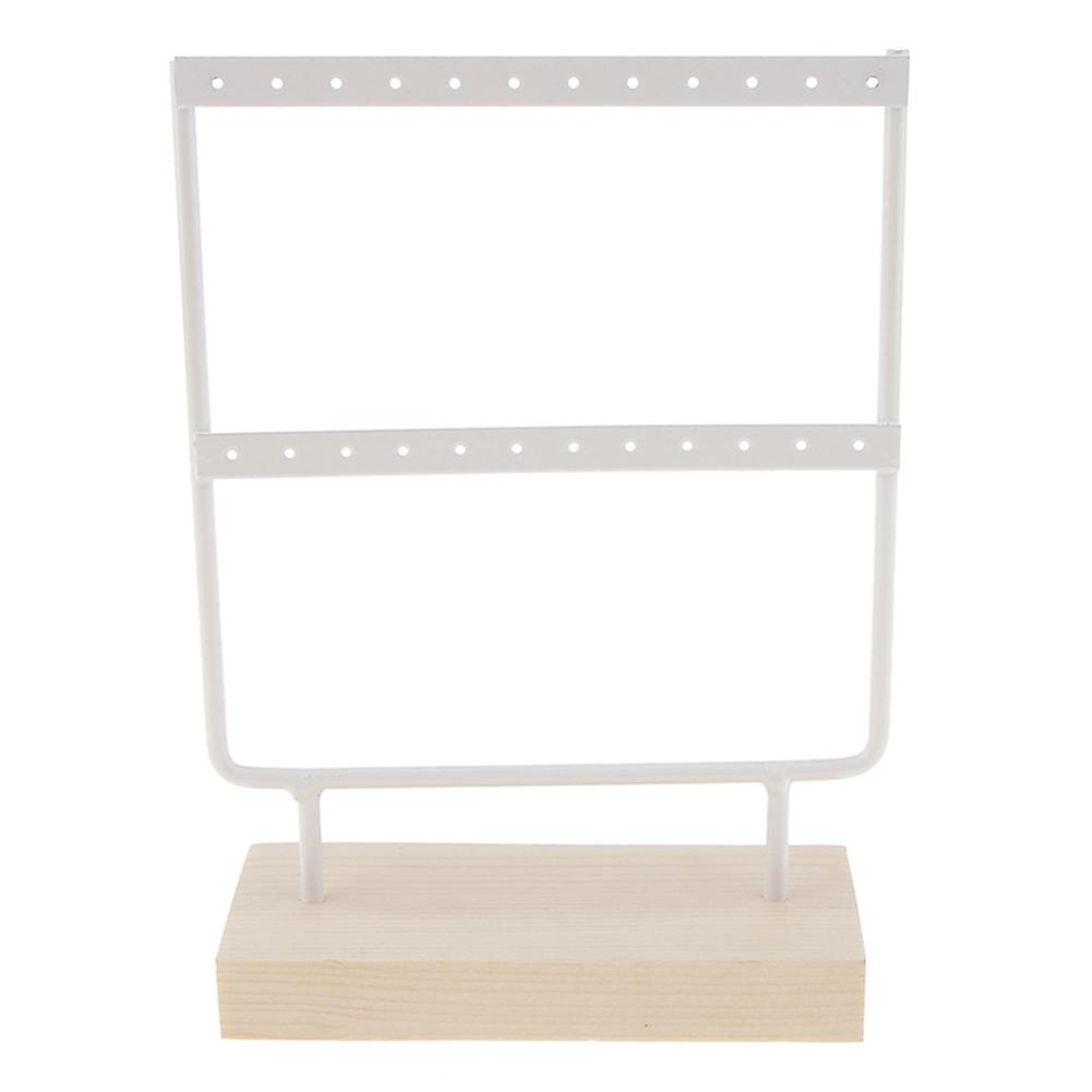 Holzohrringe Halter 2 Schicht 24 Löcher Große Kapazität Schmuck Display Stand Schmuck