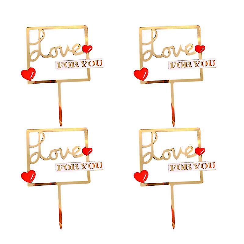 4pcs Cake Toppers For Date Anniversary Proposal