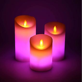 Candele a Colonna LED Senza Fiamma di Colore Rosso con Stoppino Oscillante Aliba
