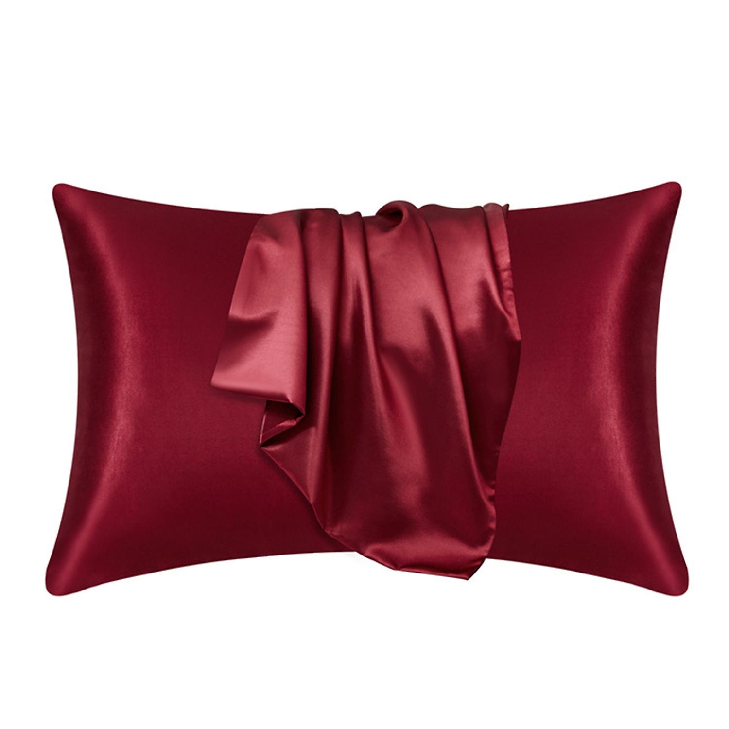 2Pcs/Set Satin Pillowcase Hair Skin Envelope Closure Soft Dustproof Wrinkle Free Washable Cooling Pi