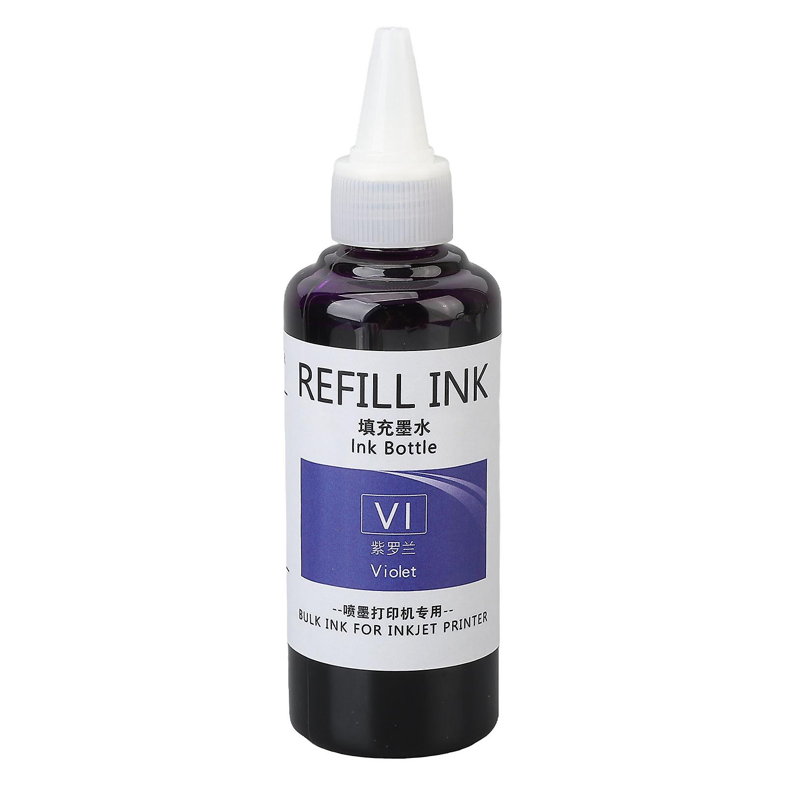Stamp Refill Ink 100ml High Adhesion Quick Drying Colorfast Widely Used Egg Dater Ink for Business School Family Purple