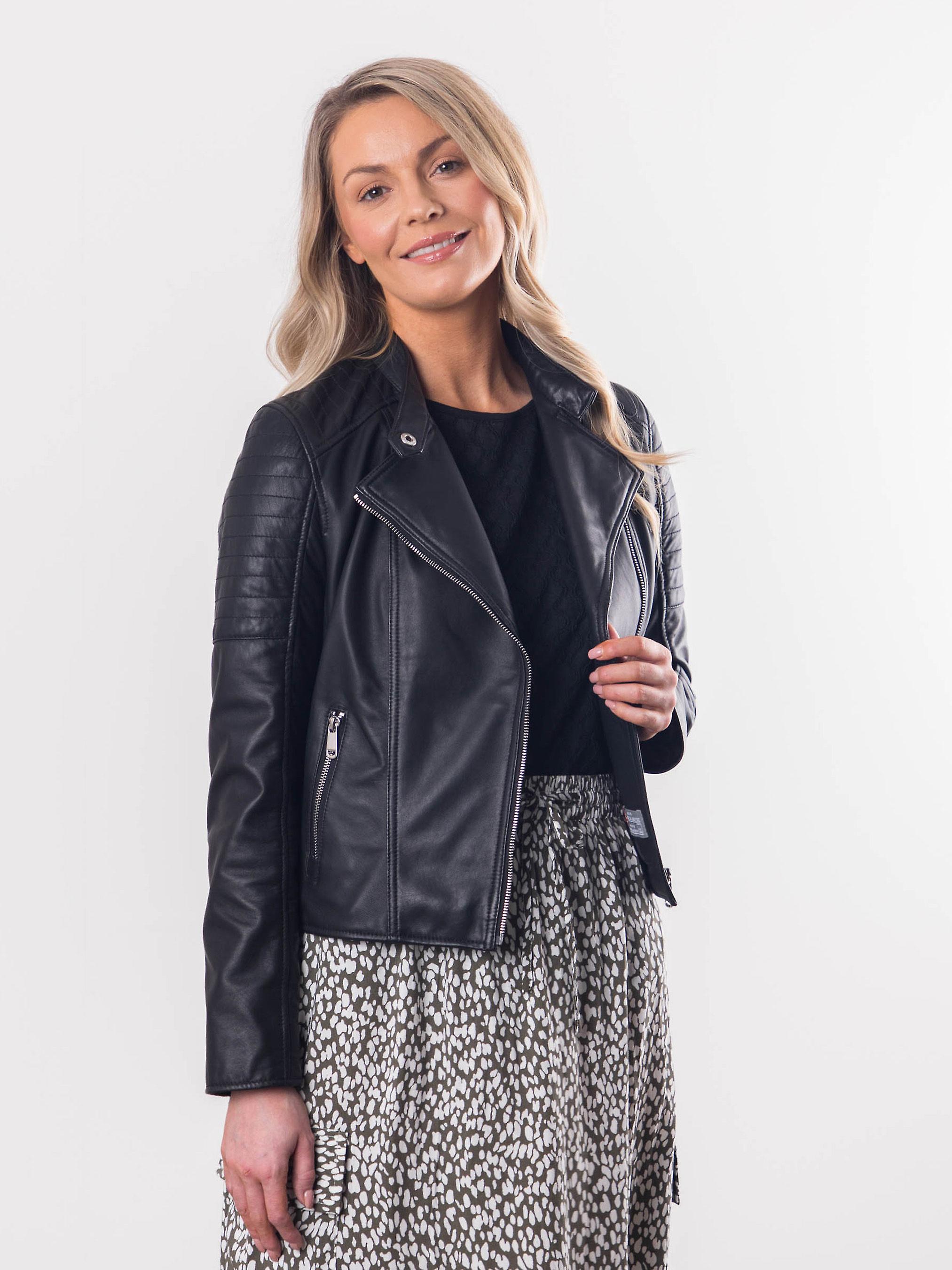 Nicola II Leather Biker Jacket in Black
