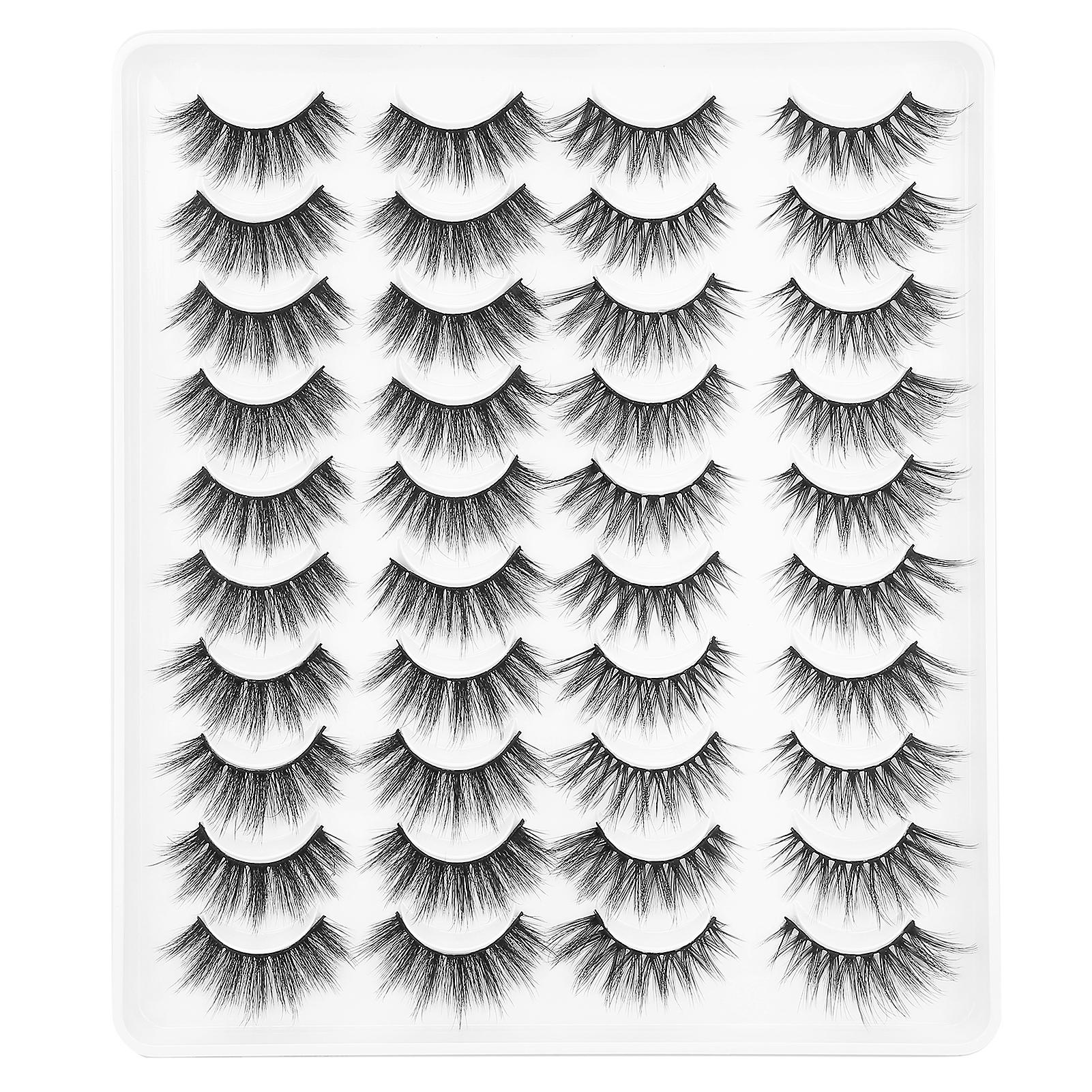 20 Pairs Reusable False Eyelashes ThreeDimensional Thick Curly False Lashes Set(MC-13 )