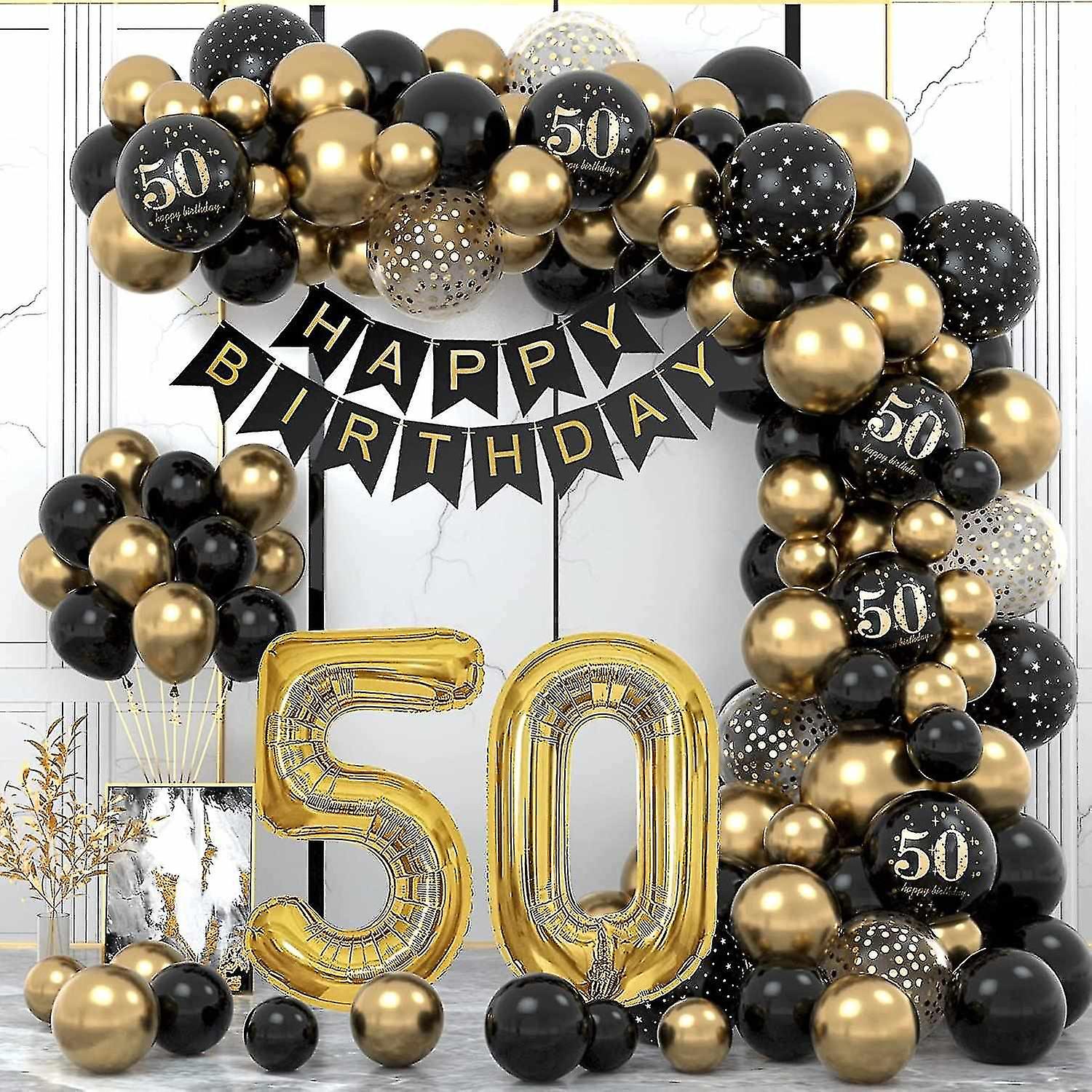 Decorazione Compleanno Lilla Con Striscione Happy Birthday E 16 Palloncini Assortiti - Kit Festa Per Donna E Uomo