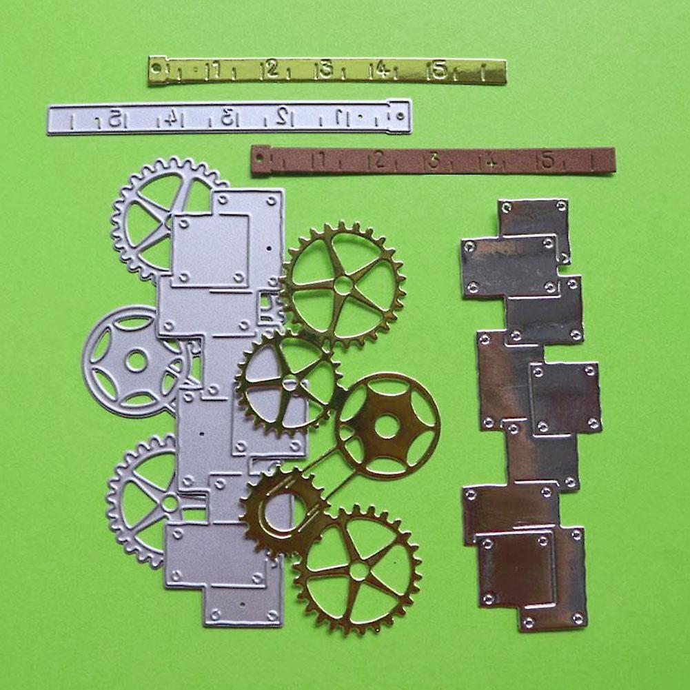 DIY Paradise 3Pcs Block Gear Cutting Dies Scrapbook Emboss Template Paper Card Stencil Mold