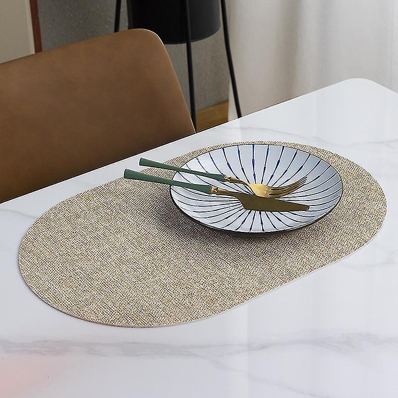 2/4/8 PCS Oval Table Placemats Tableware Pads PVC Woven Place Mat Kitchen