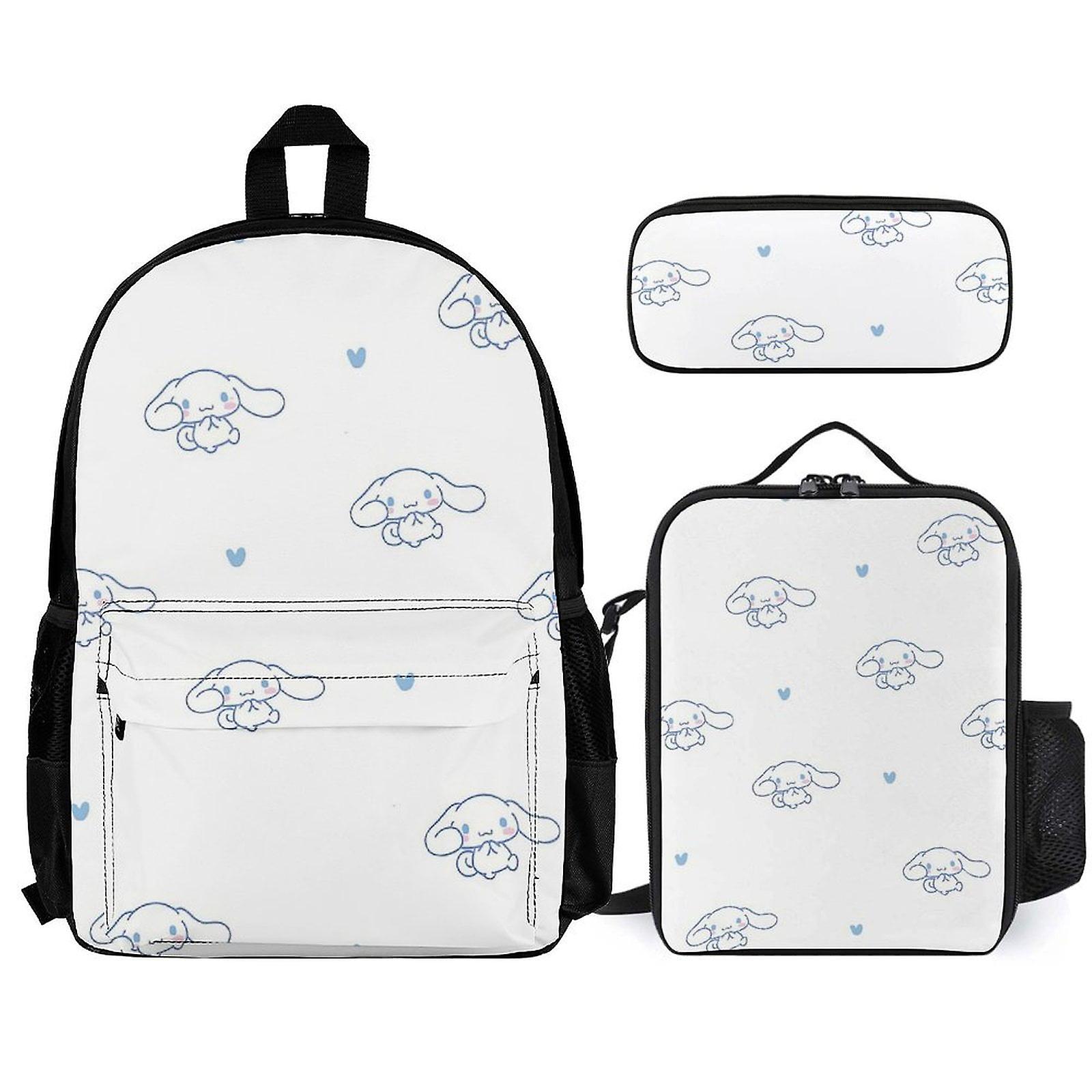 Cinnamoroll Backpack Set, Backpack with Lunch Box And Pencil Case 3pcs Set