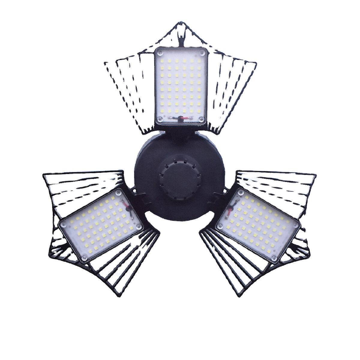 60/80/100W Led Garage Lights Deformable Ceiling Fixture Workshop Shop Three-leaf
