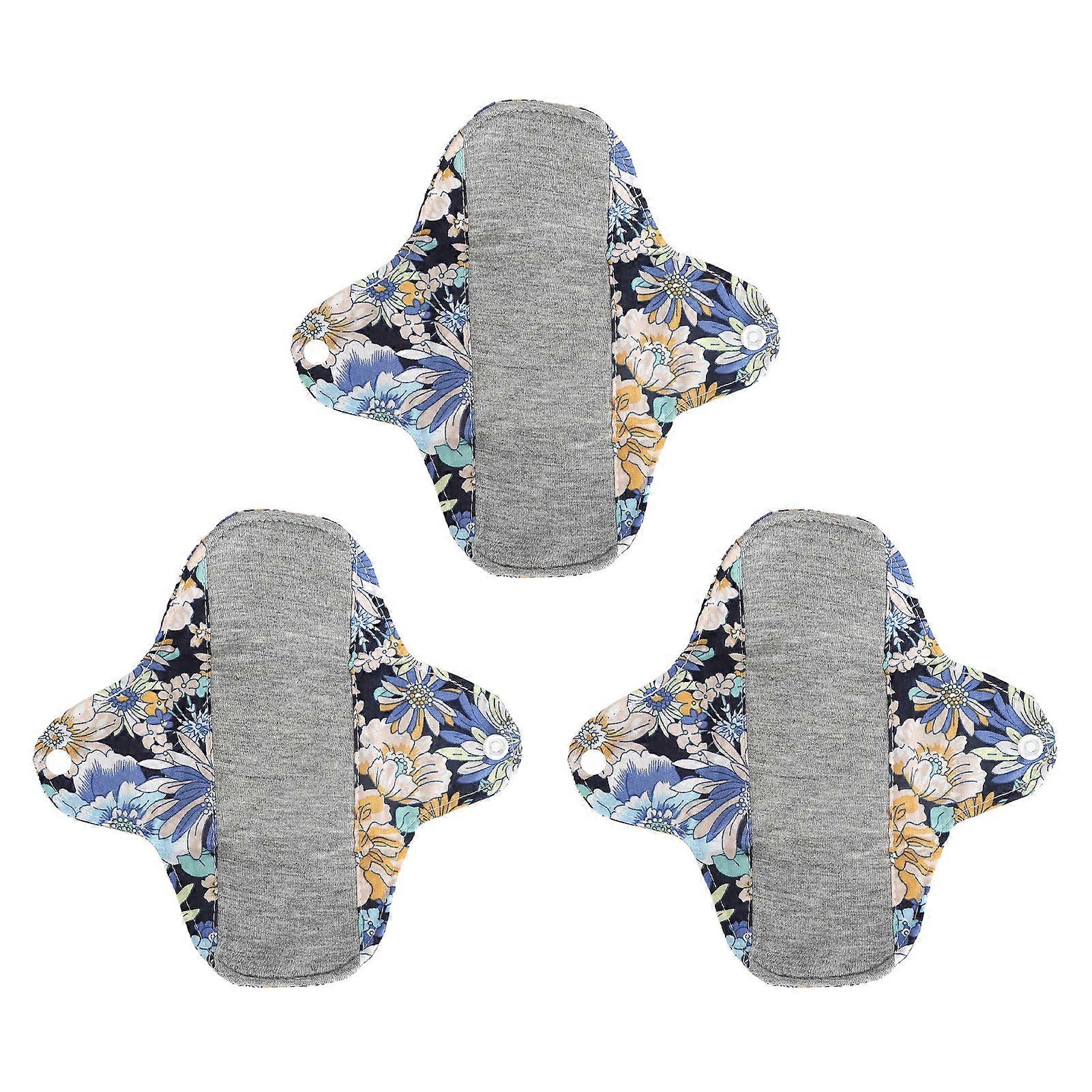 Serviettes hygiéniques lavables, anti-fuites, absorbantes, respirantes et réutilisables, en coton, lot de 3, MSH007