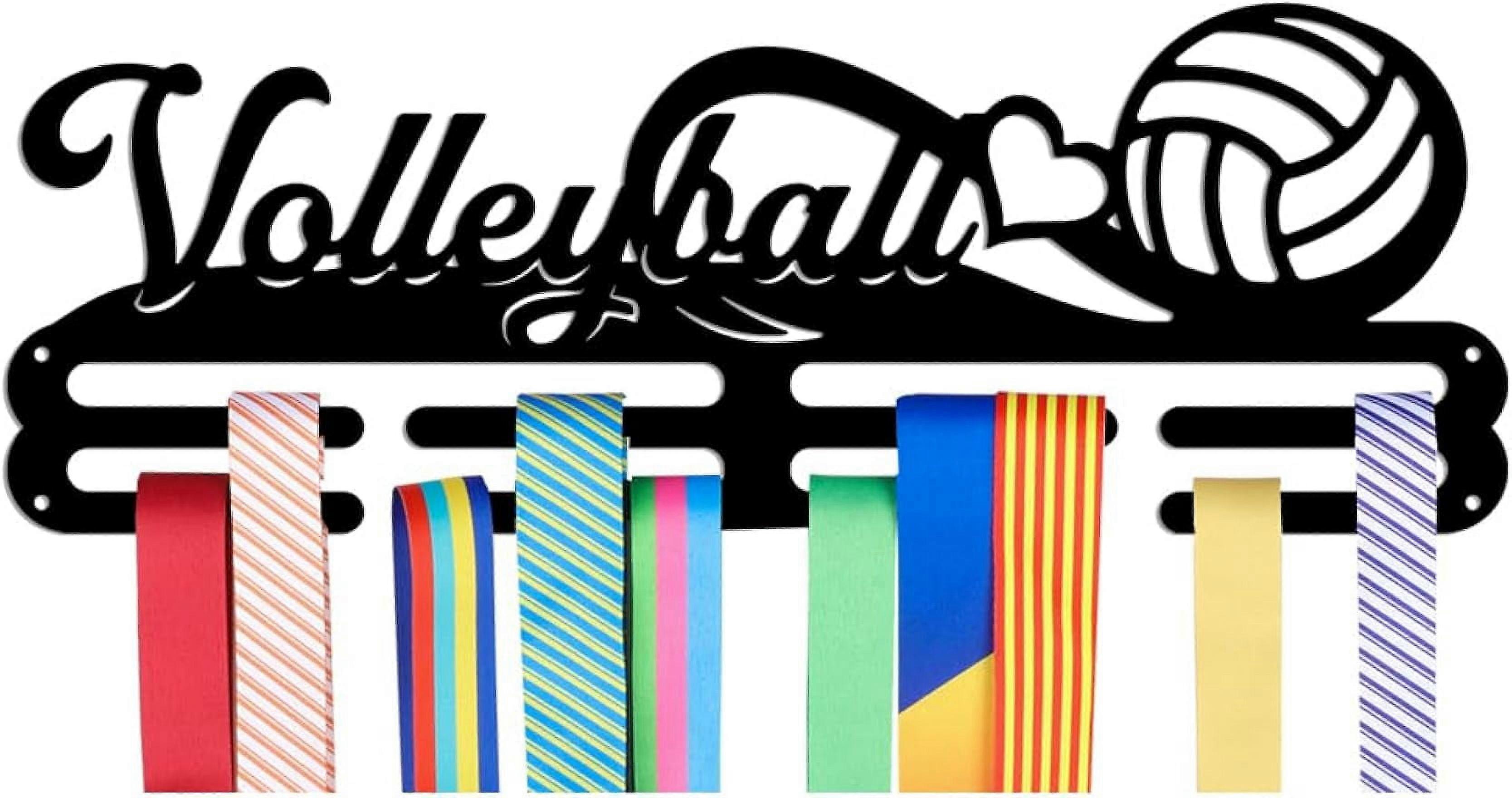 Medals Hanger Display Holder Rack Volleyball Theme Medals Display Wall Mounted Frame Medal Ribbon Holder Hooks