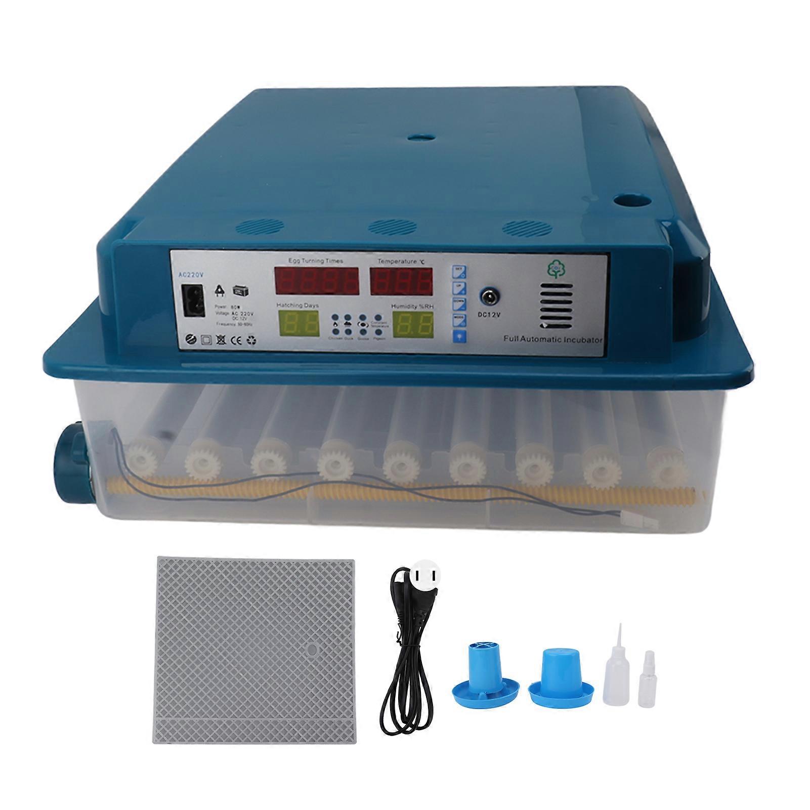 Egg Incubator 64 Eggs Automatic Intelligent Thermostatic Temperature Control Poultry Hatching Machine for Chicken Duck Goose US Plug 110V NO.0788