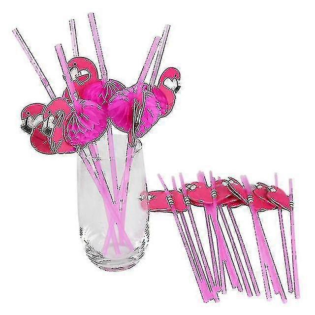 50pcs Flamingo Drinking Straws
