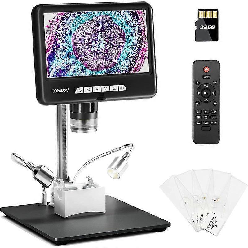 Tomlov Dm401 Pro 2k numérique 1200x 7 pouces hd lcd buttom led scène de lumière incluse microscope à pièces 24mp