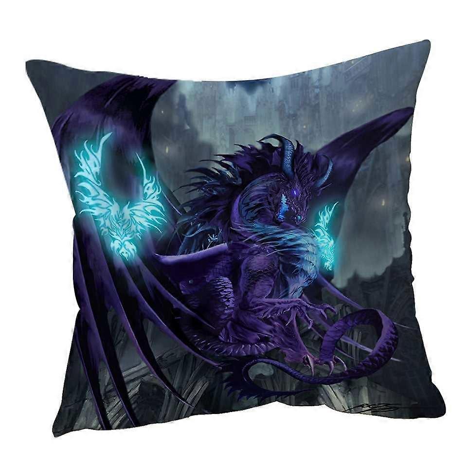 Fantasy Design Talisman Purple Dragon Cushion Cover