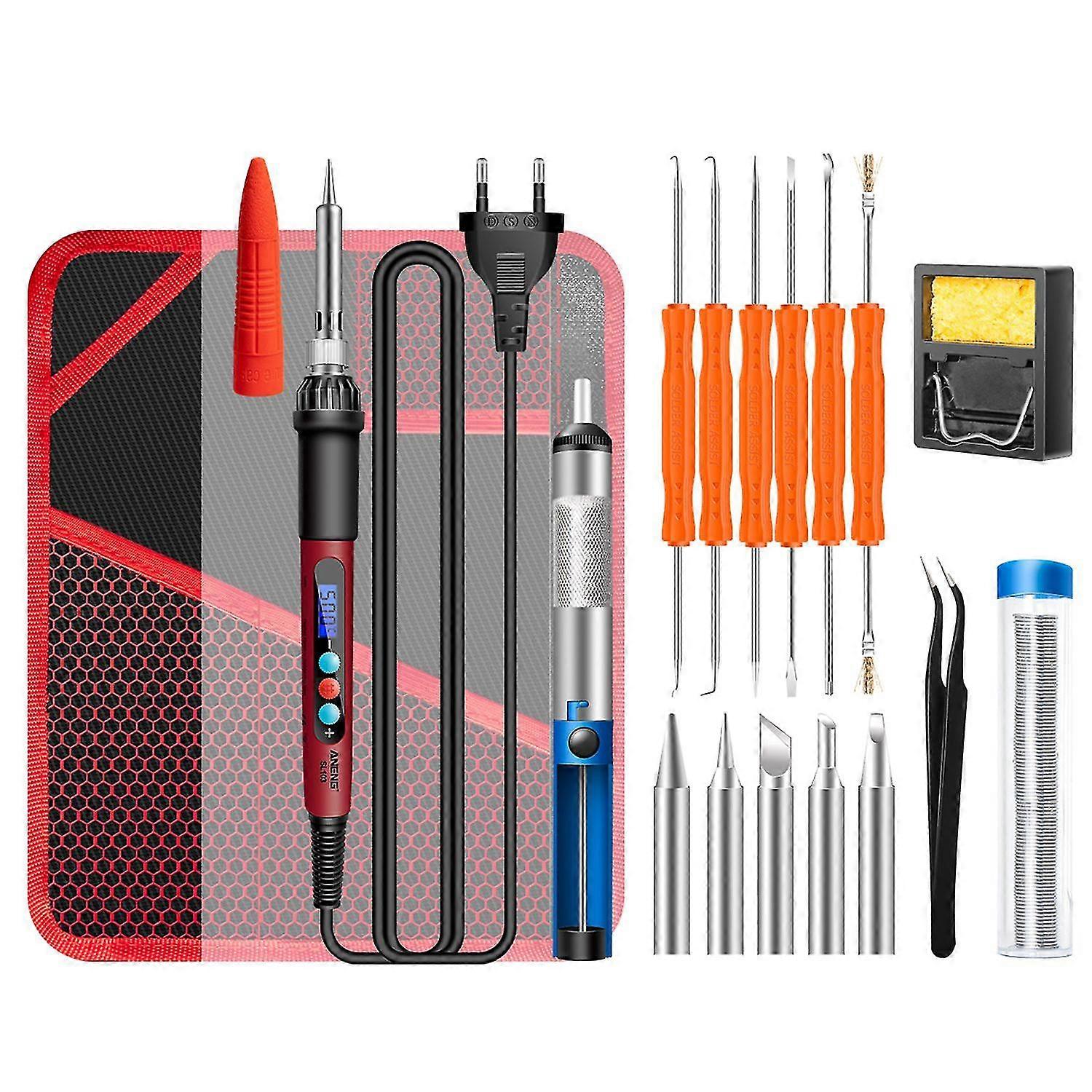 ANENG SL103 16pcs Mini Electric Soldering Iron with LCD Digital Display 180~500 Adjustable Tempera