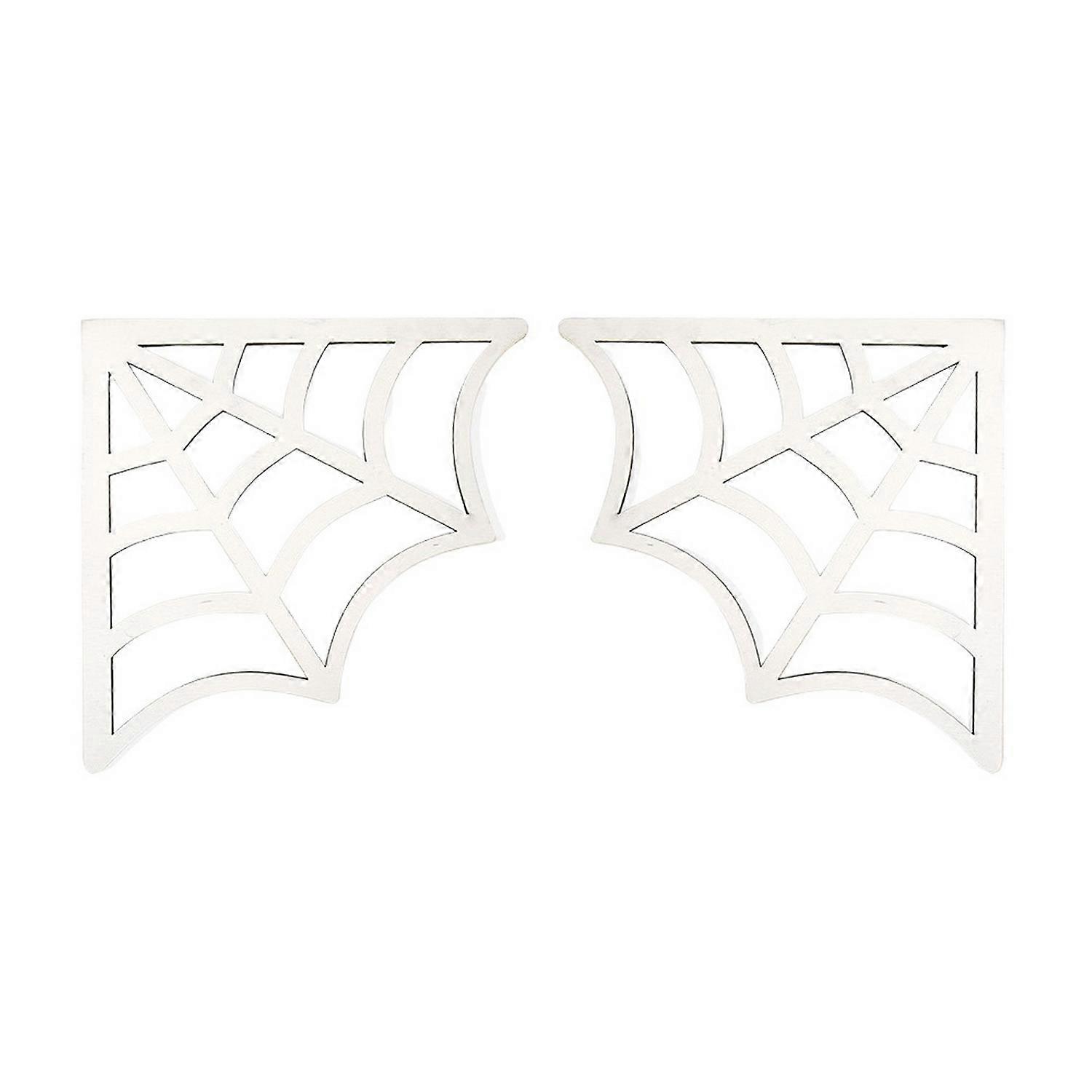 2Pcs Halloween Door Corner Signs Witch Spider Net Spooky Castle Door Corner Decor Wood Door Frame