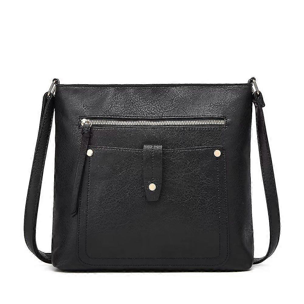 Axelremsväska Crossbody Läder Fyrkantig Väska Enkelt Mode Damer-Yvan