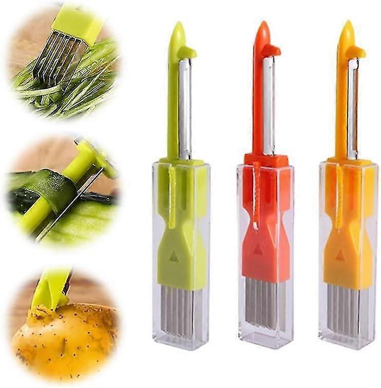3 in 1 Scallion Cutter, 2024 New Multi-function Stainless Steel Scallion Cutter, 3 Pieces Household Scallion Cutter