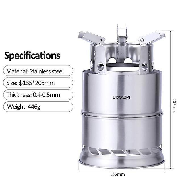 屋外防風薪ストーブポータブル折りたたみ式ステンレススチールキャンプストーブ調理用ストーブ機器