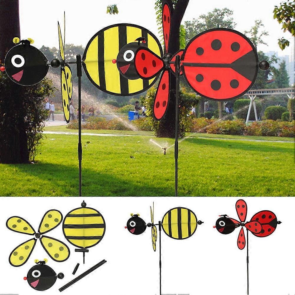  Bumble Bee / Ladybug Windmill Whirligig Wind Spinner Home Yard Garden Decor