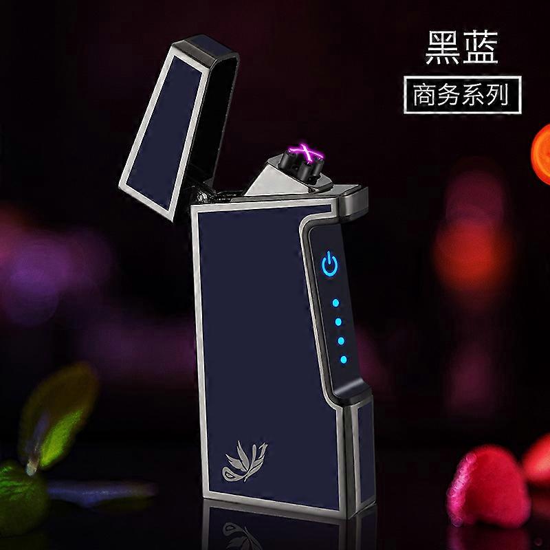 Factory Direct Sales Fingerprint Touch Sensing Dual Electric Arc Lighter Power Display Cigarette Lighter Support Personalized Customization