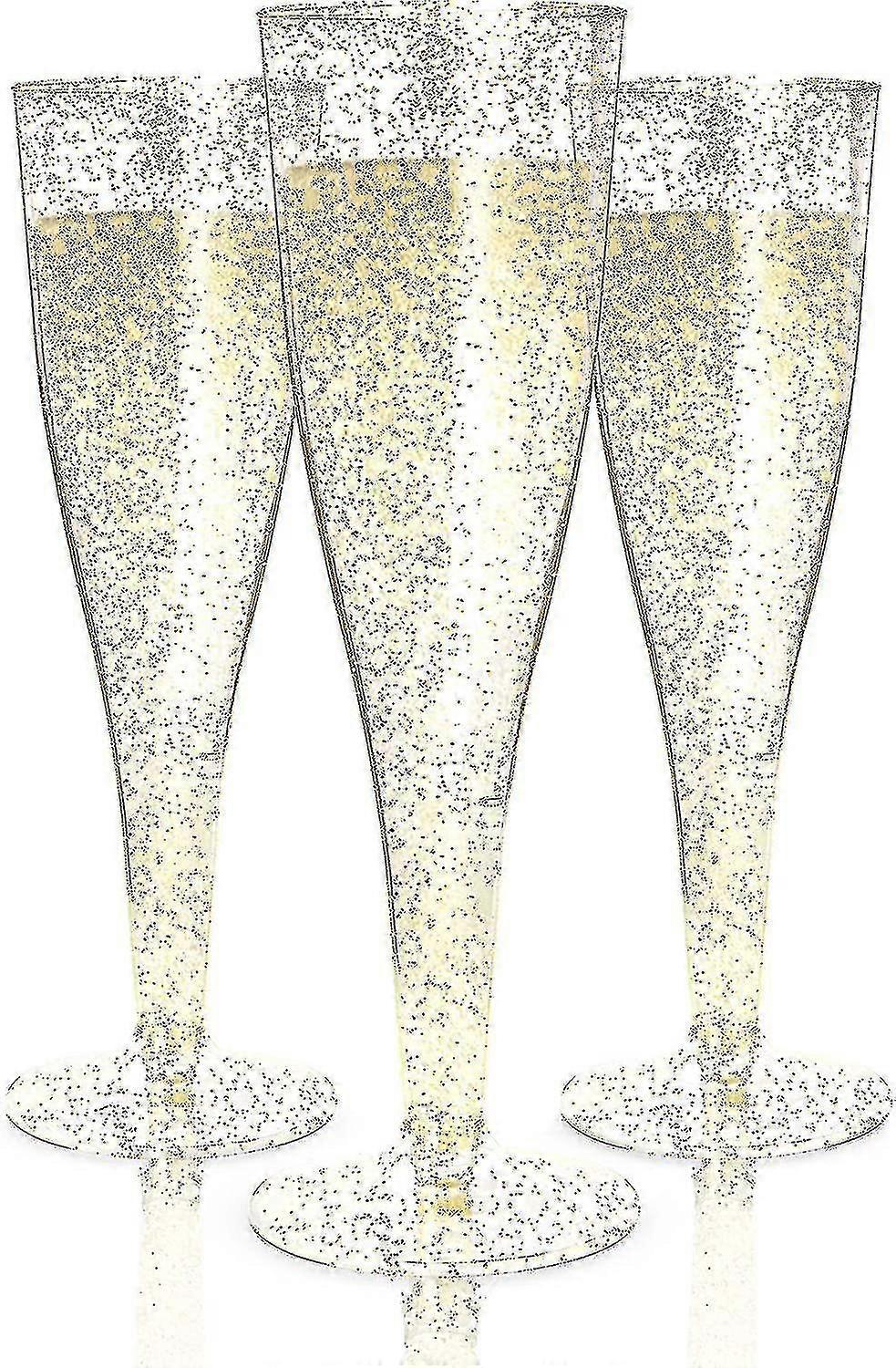 30 Plastic Champagne Flutes Disposable