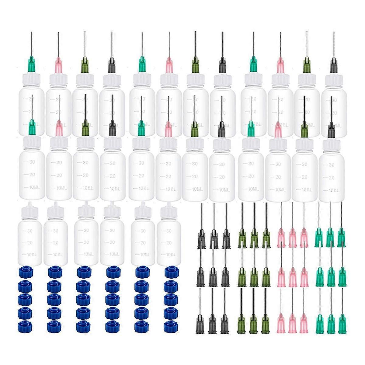 30PCS Glue Applicators Bottles,with Blunt Needle Tip 14ga 16ga 18ga 20ga for Glue Applications,Pain