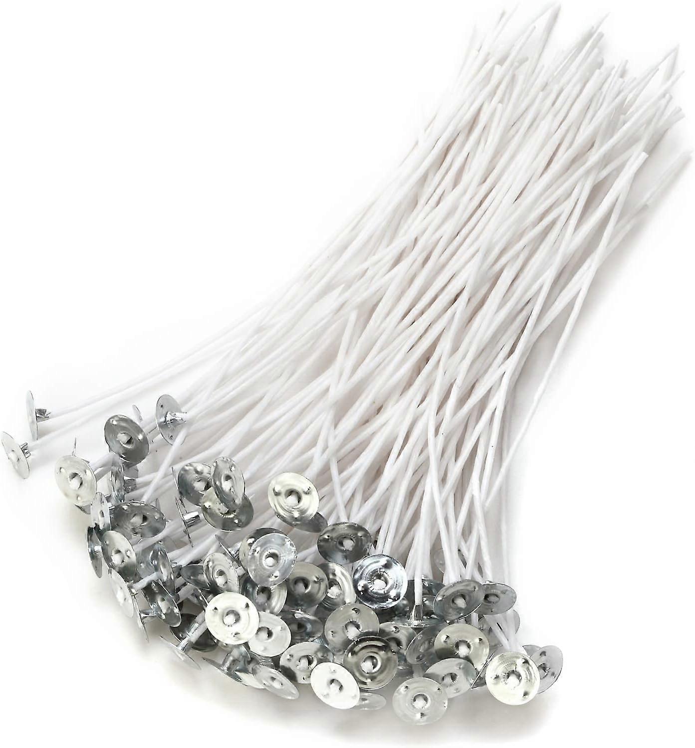 Candle Wicks, 100 Pieces Candle Wicks for Candle Making DIY, 6 Inch Pre-waxed Cotton Wicks with Labels