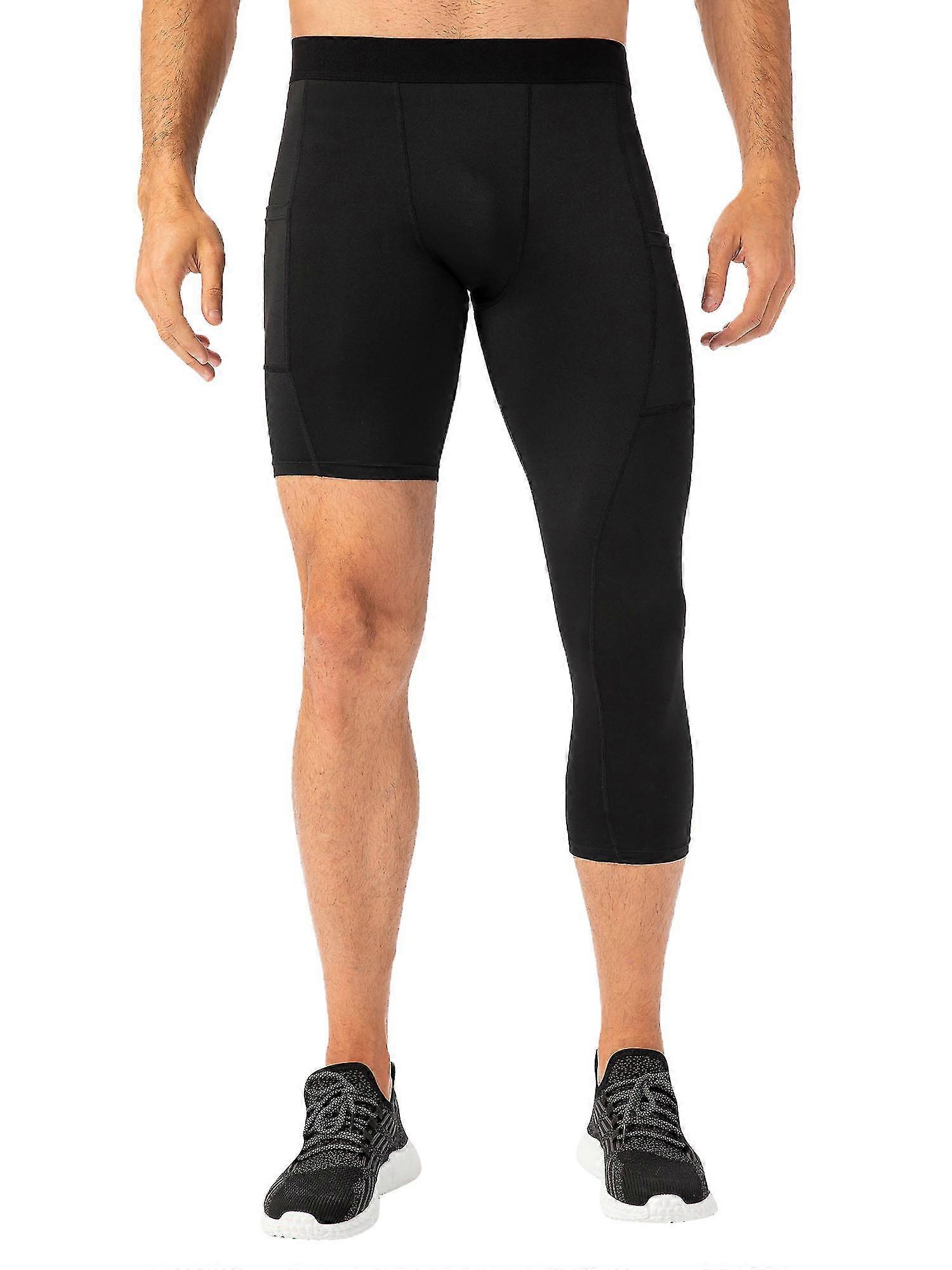 Męskie legginsy na jedną nogę do koszykówki Kieszenie boczne Trening fitness Rajstopy na pojedyncze nogi