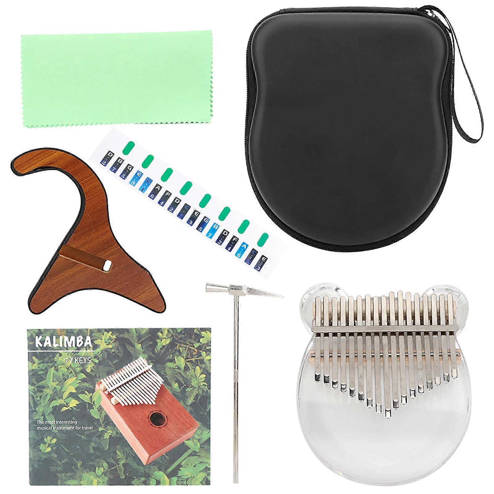 17Key Kalimba Transparent Acrylic 17 Tone Finger Thumb Piano Musical Instrument