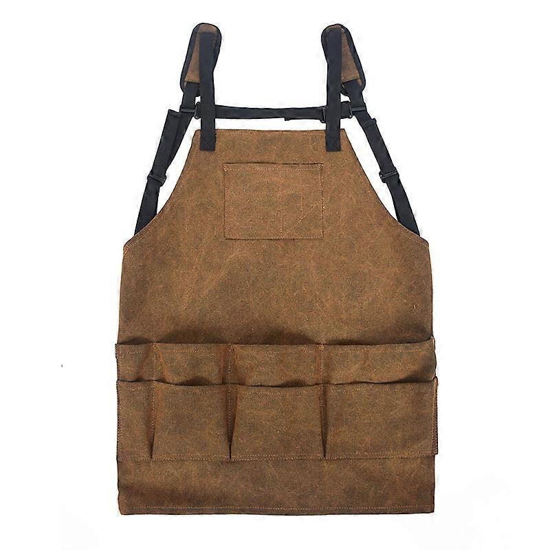 Multi-Pocket Thick Canvas Apron Multipurpose Adjustable Woodworking Storage Bag for Carpentering