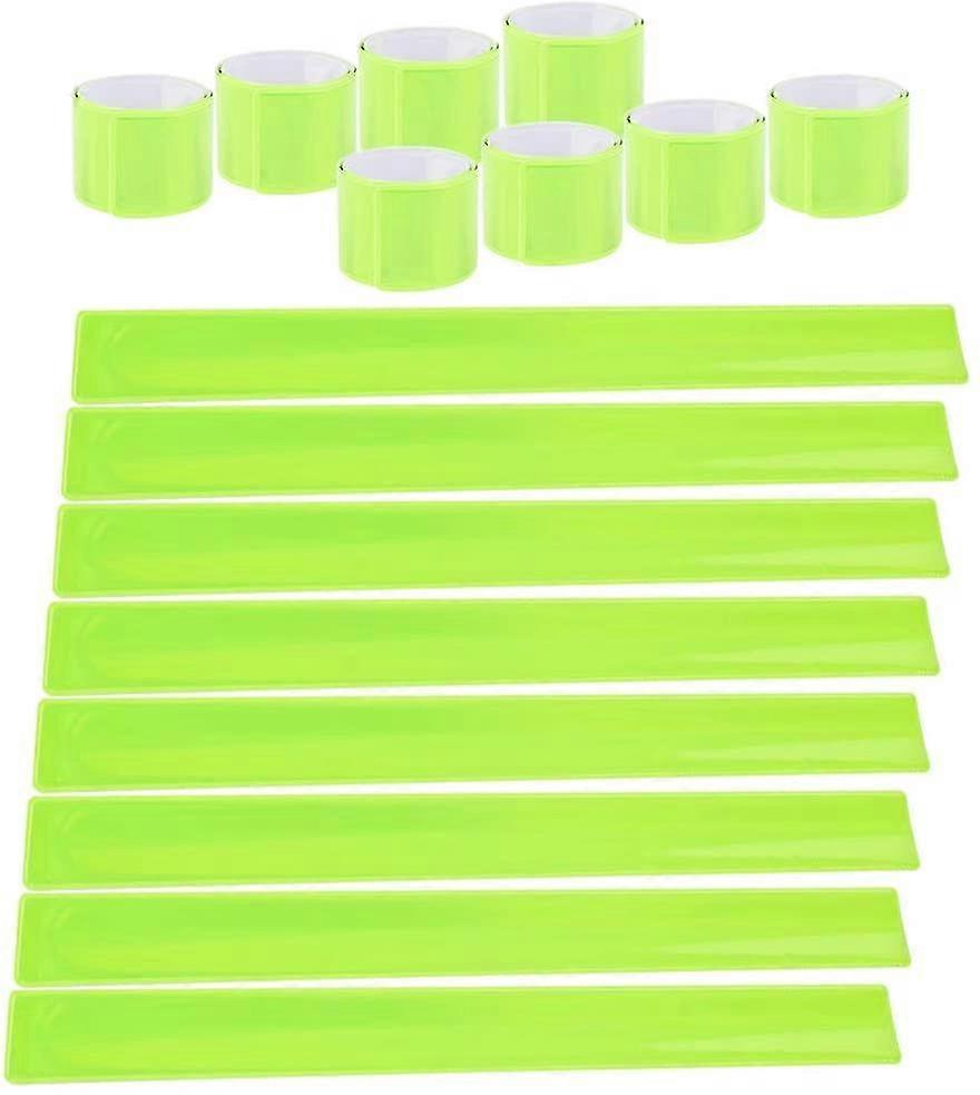 10-pakning reflektor spenne stropp fluorescerende stativ armbånd reflekterende belte setebelte barn voksne gutter og jenter sykling jogging -dd