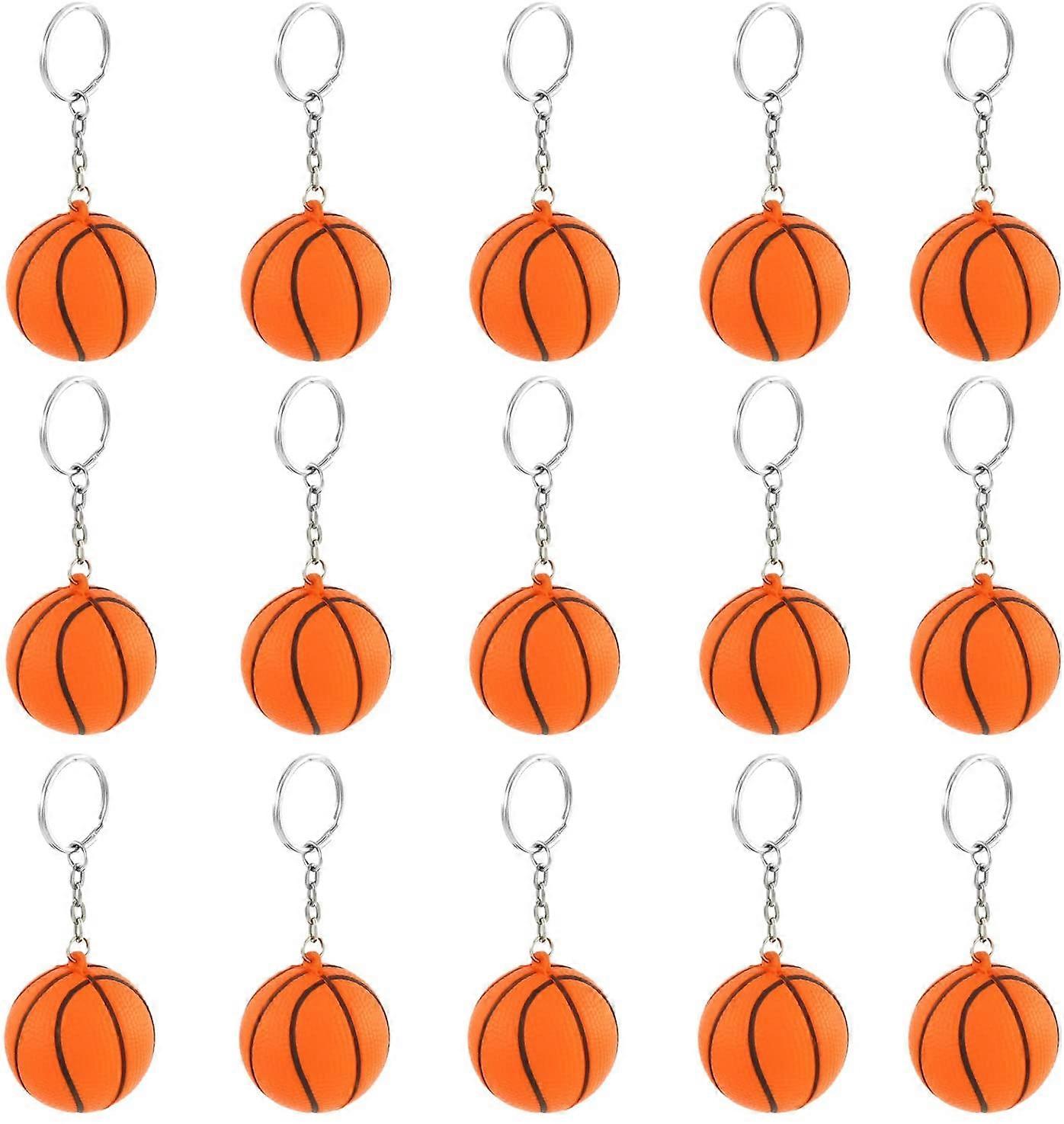 15 Pack Keychains for Kids Basketball Shape