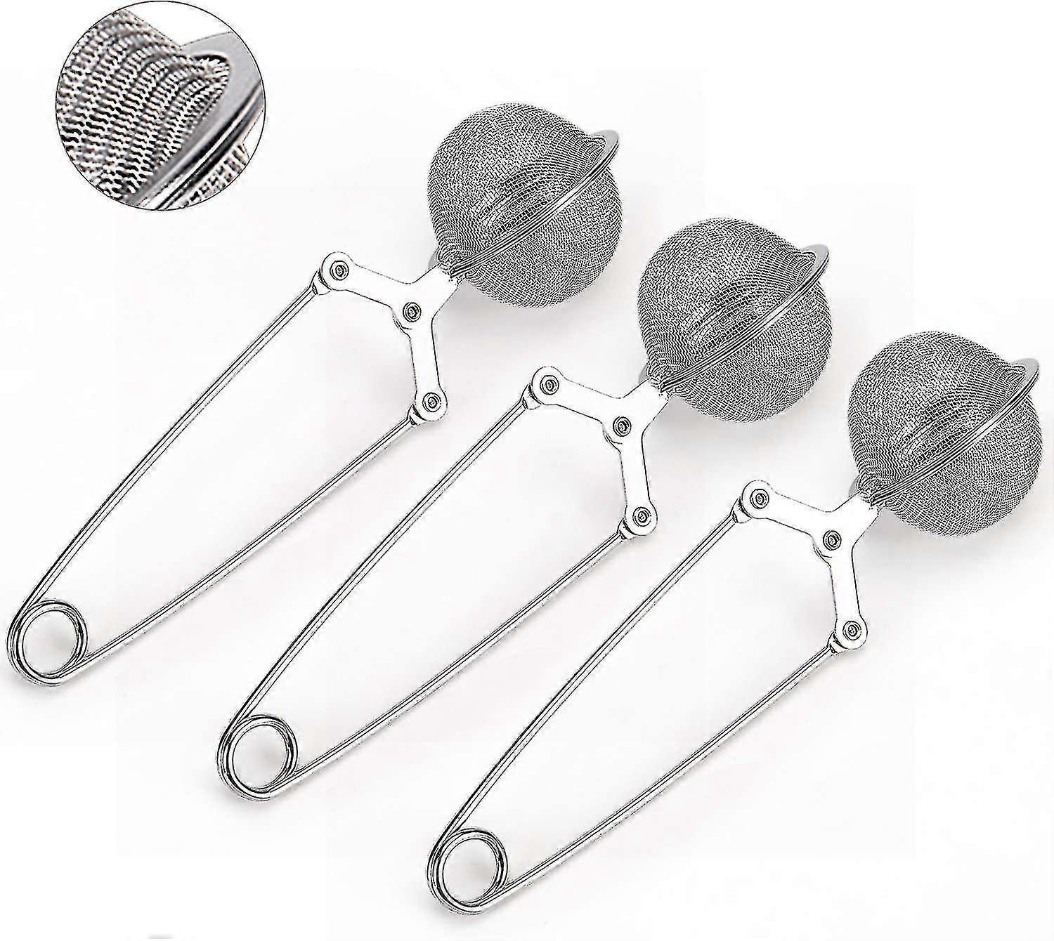 3 Pack Stainless Steel Tea Strainer With Handle Mesh Tea Balls Filter Infusers