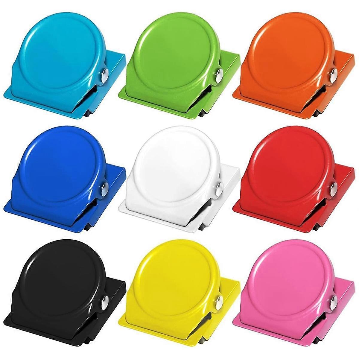 Magnet Clips 9 Pack Magnetic Clips for Classroom Whiteboard Refrigerator Fridge, Assorted Colors