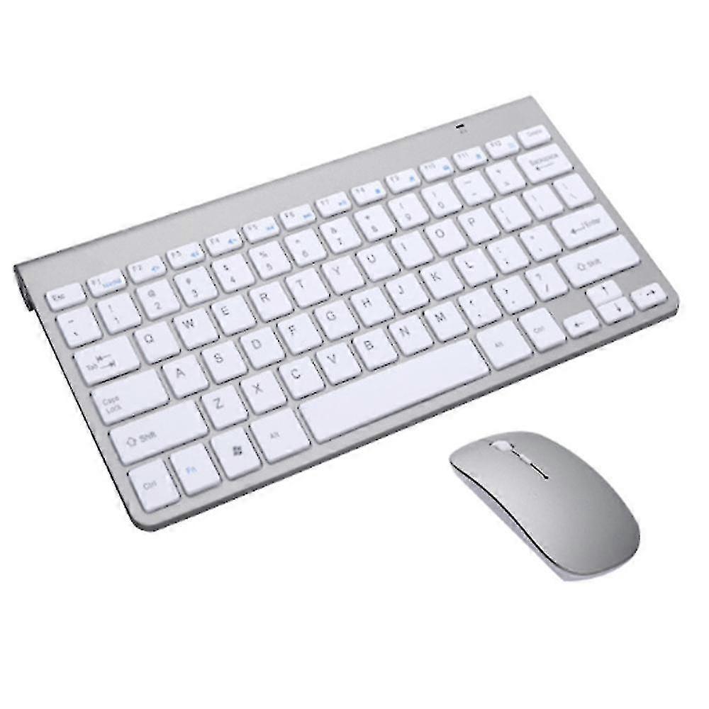 Keyboard And Mouse Set, 2.4g Wireless Thin Keyboard With Wireless Mouse Combo-silver Keyboard And Mouse Set