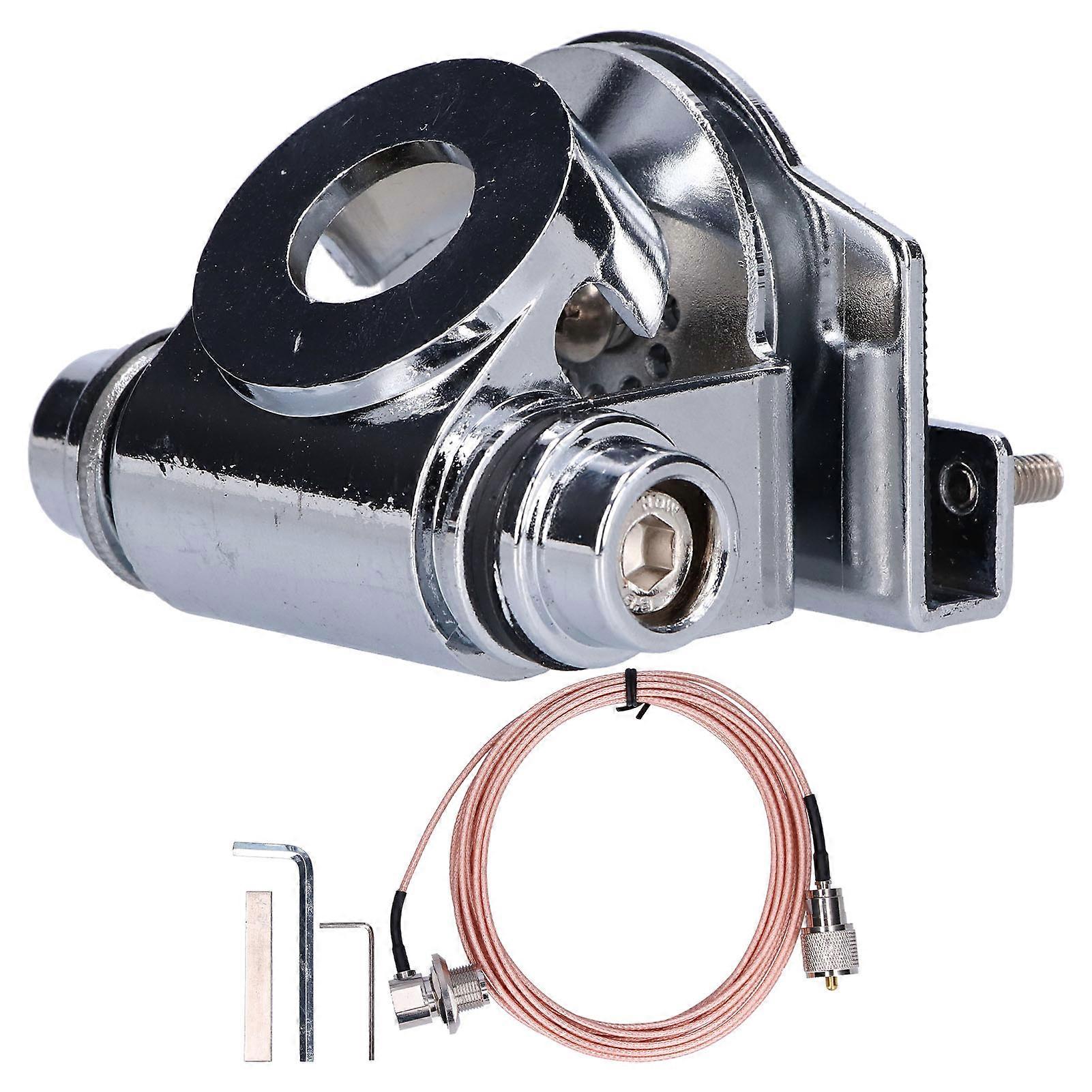 Mobile Antenna Bracket and Feeder Kit Adjustable Antenna Mounting Clip with 5m/16ft Length Feeder for Mobile Vehicle YEMAA