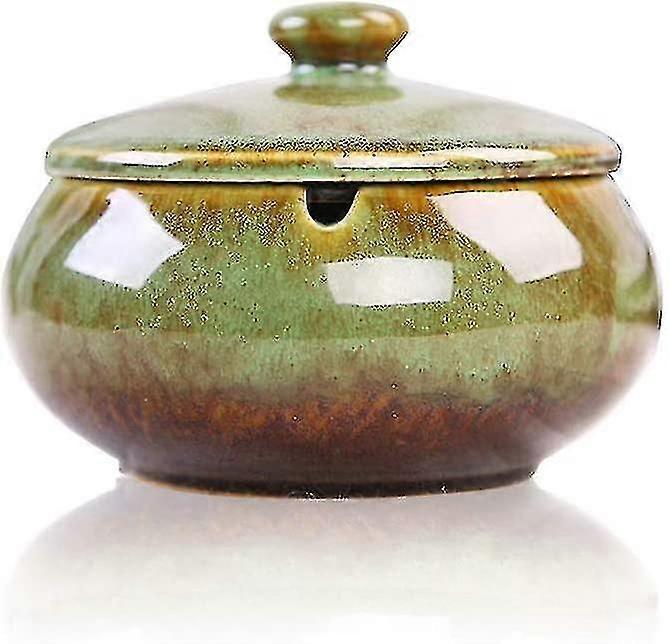 Ceramic Ashtray With Lids, Windproof, Cigarette Ashtray For Indoor