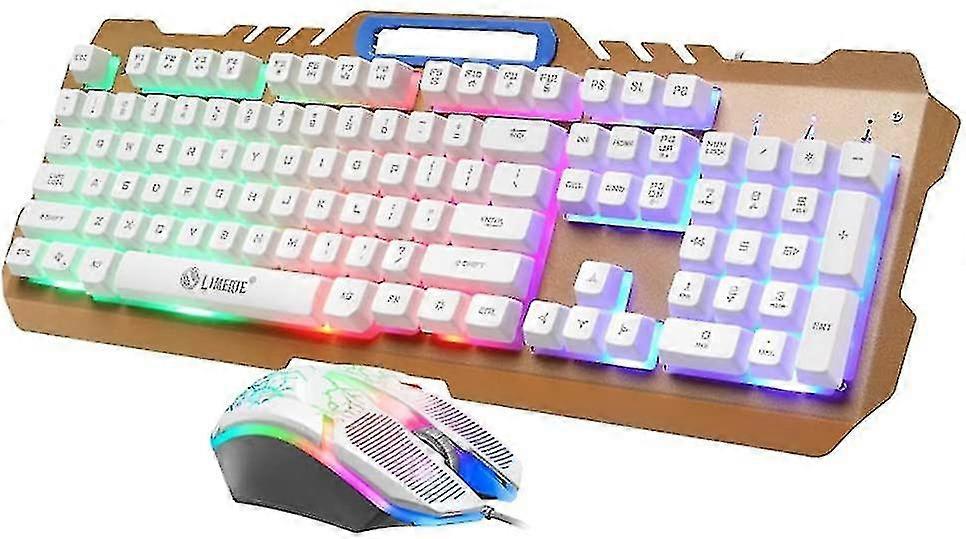 Keyboard And Mouse Set Usb Wired Led Backlit Keyboard 104-key