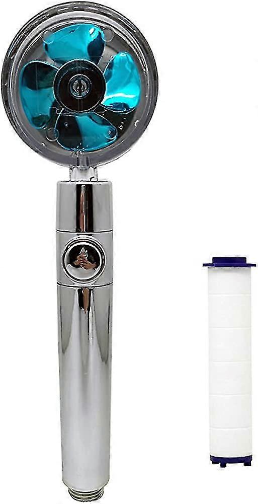 Propeller Driven Handheld Shower Head High Pressure, Acsergery Boost Filtered Shower Head Gift