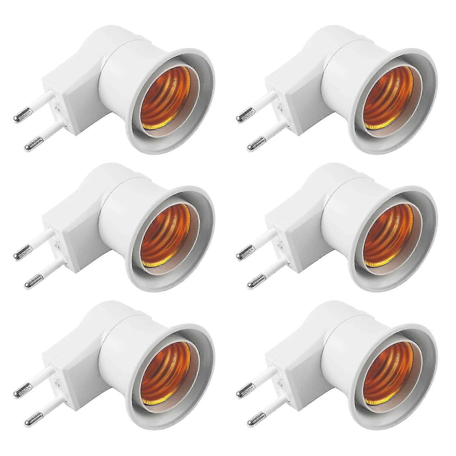 2PCS EU Plug to E27 Adapter LEDs Light B-ulb Converter Socket Holder with ON/OFF Button Switch