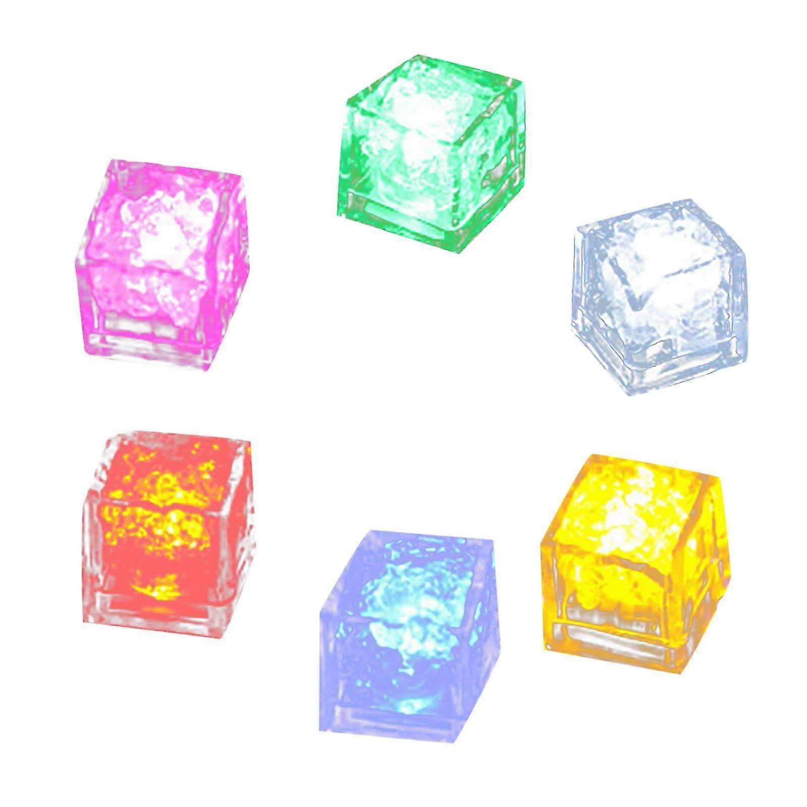Party Decorative Led Ice Cubes Light Multicolor Liquid Sensor Bar Party 6 Pcs