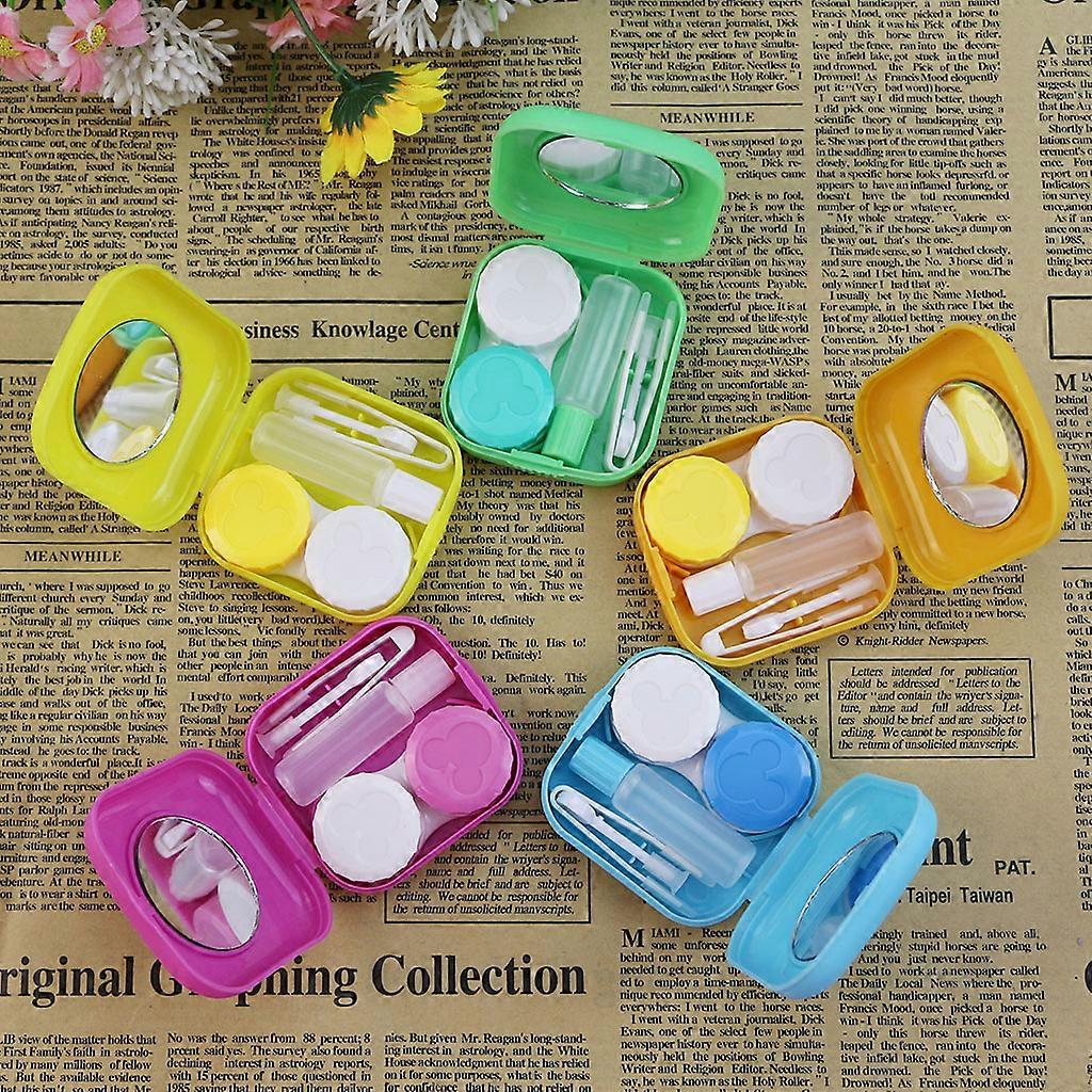 Mini Mirror Contact Lens Travel Kit Easy Carry for Case Storage Holder Container