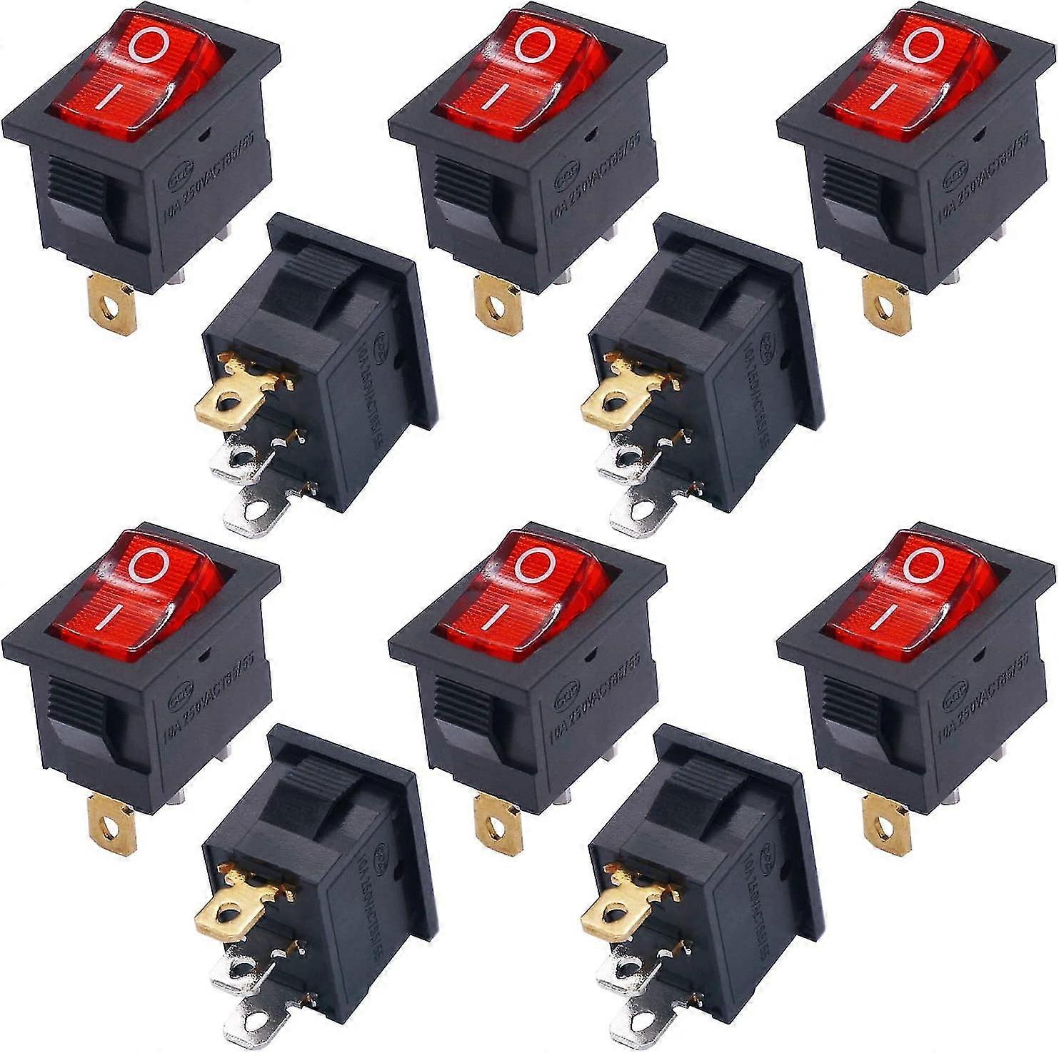 pcs Rocker Toggle Switch Red Light